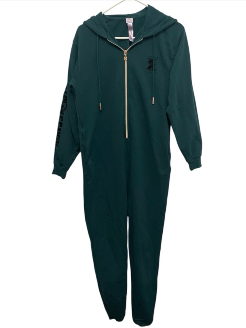 savage x fenty hooded lounge jumpsuit deep green